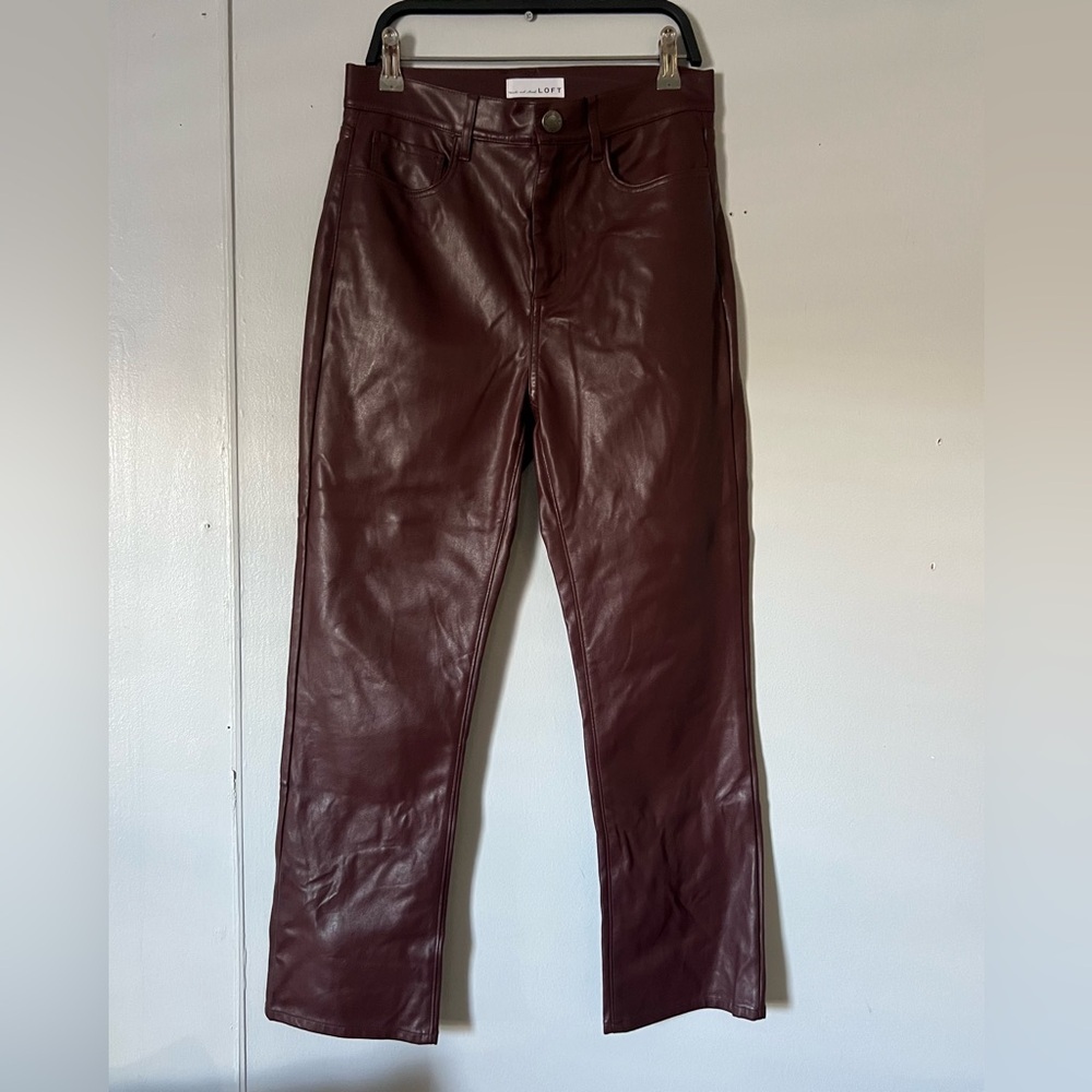 Loft Women's Boot Cut Leather Jeans - Deep Brown